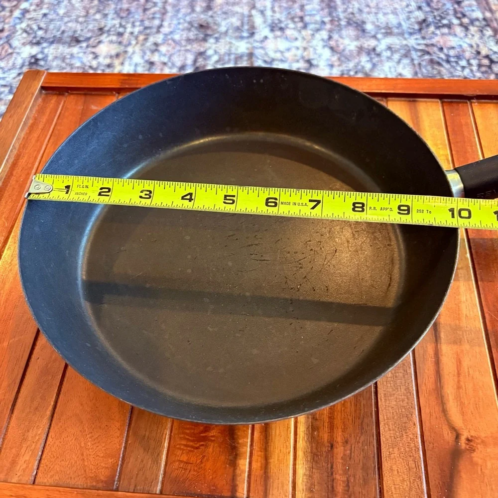 Revere 10” Stainless Steel Frying Pan with Black Handle Vintage